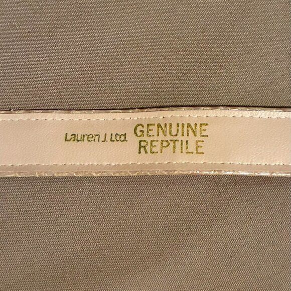 Vintage REPTILE Pearlized Snakeskin 80s Designer Belt main image 5